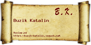 Buzik Katalin névjegykártya